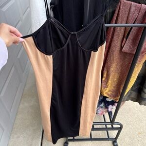 SHEIN Black and Tan Dress